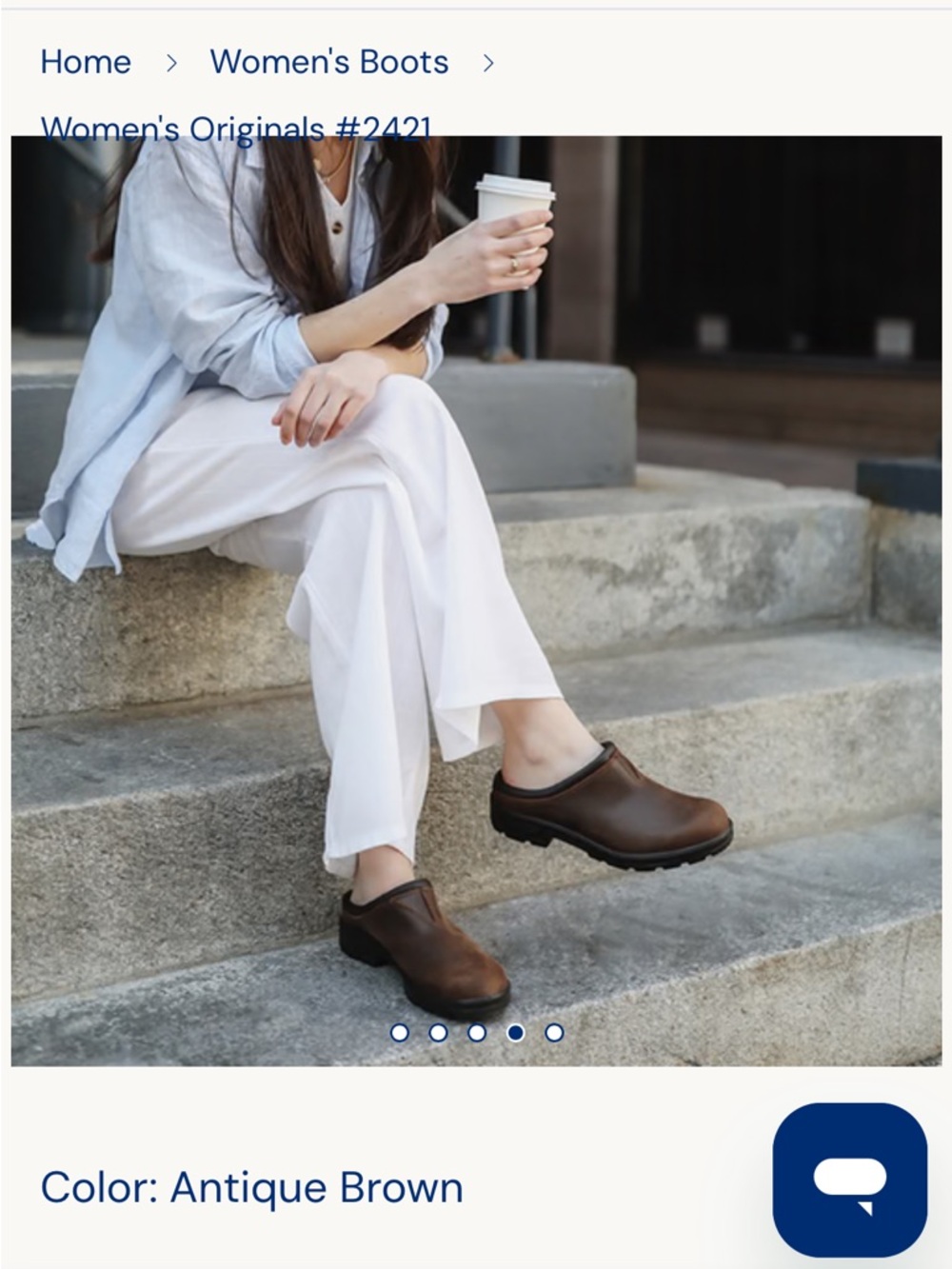 Women’s Blundstone Clogs in Antique Brown Size 10